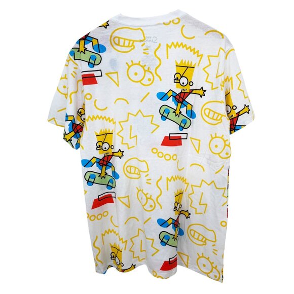 Bart Simpson Skateboarding Abstract Graphic T-Shirt Large - Picture 2 of 8